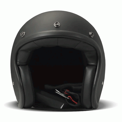DMD Jet Retro Matt Black Open face Helmet | Veloce Club
