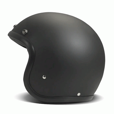 DMD Jet Retro Matt Black Open face Helmet | Veloce Club