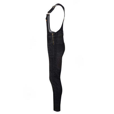MotoGirl Daisy Dungarees in Black available at Veloce Club