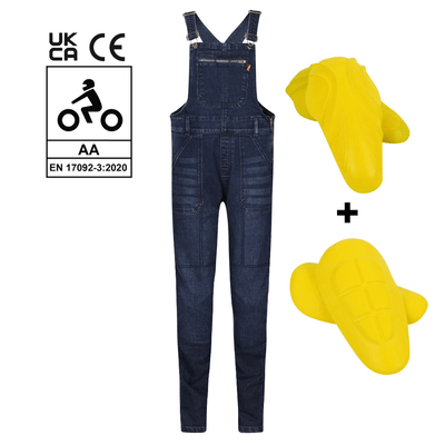 MotoGirl Daisy Dungarees in Blue available at Veloce Club