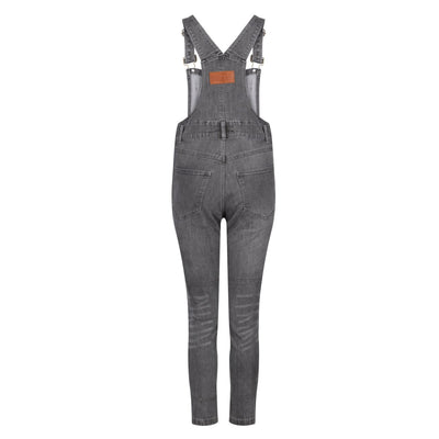 MotoGirl Daisy Dungarees in grey available at Veloce Club
