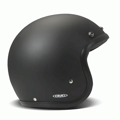 DMD Jet Retro Matt Black Open face Helmet | Veloce Club