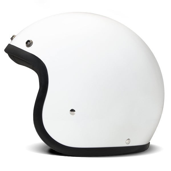 DMD Jet Retro Solid White Open face Helmet | Veloce Club