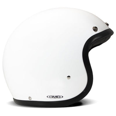 DMD Jet Retro Solid White Open face Helmet | Veloce Club
