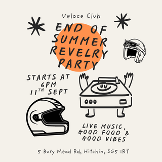 End of Summer Revelry Party - September 11th - available at Veloce Club