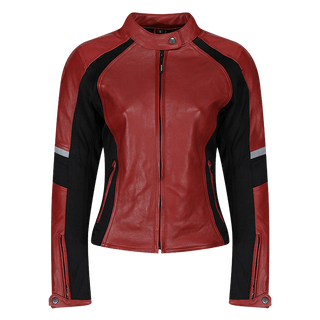 Fiona Red Leather Jacket - available at Veloce Club
