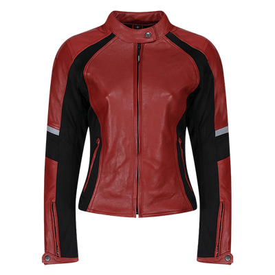 Fiona Red Leather Jacket - available at Veloce Club