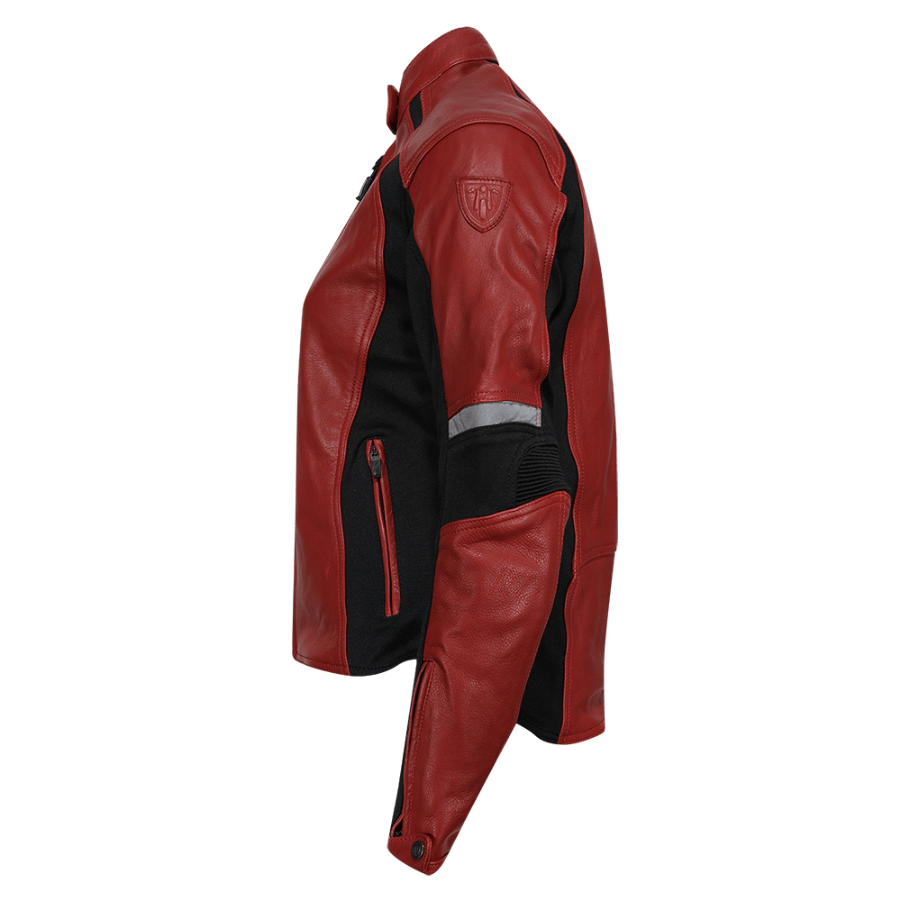 Fiona Red Leather Jacket - available at Veloce Club