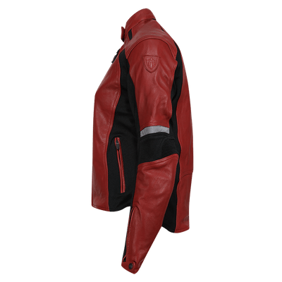Fiona Red Leather Jacket - available at Veloce Club