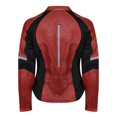 Fiona Red Leather Jacket - available at Veloce Club