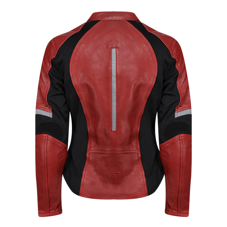Fiona Red Leather Jacket - available at Veloce Club