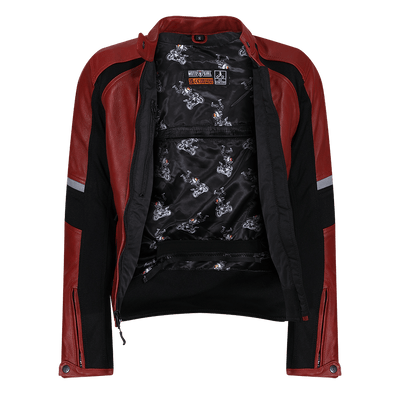 Fiona Red Leather Jacket - available at Veloce Club