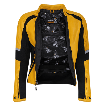 Fiona Yellow Leather Jacket - available at Veloce Club