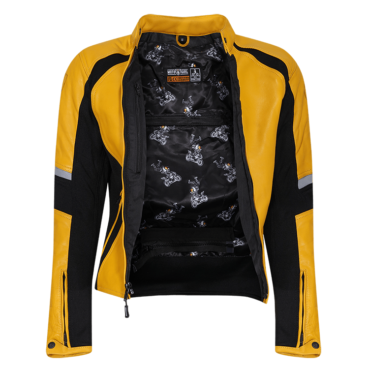 Fiona Yellow Leather Jacket - available at Veloce Club