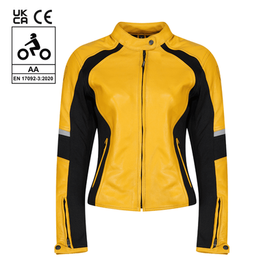 Fiona Yellow Leather Jacket - available at Veloce Club