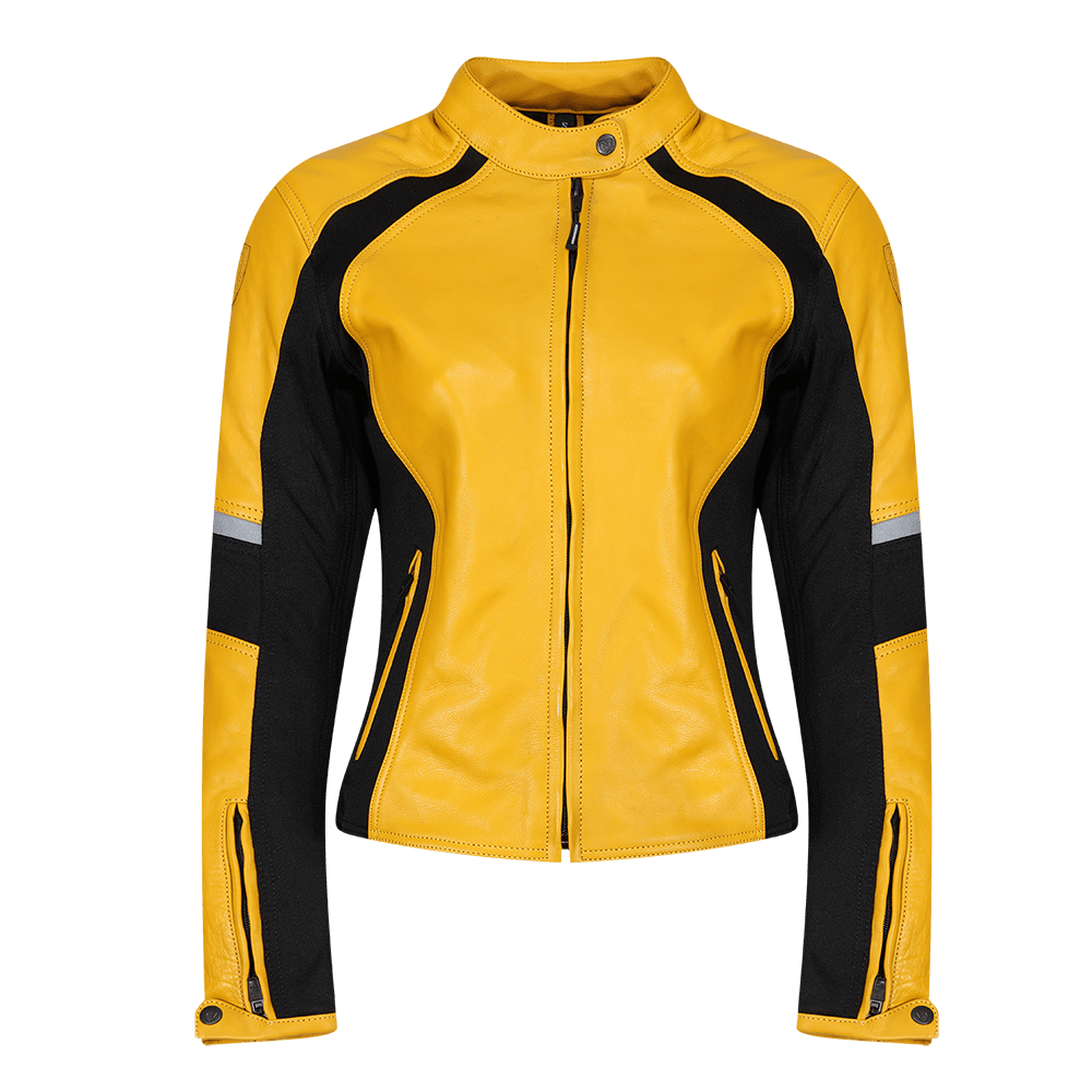 Fiona Yellow Leather Jacket - available at Veloce Club