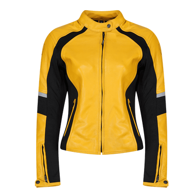 Fiona Yellow Leather Jacket - available at Veloce Club