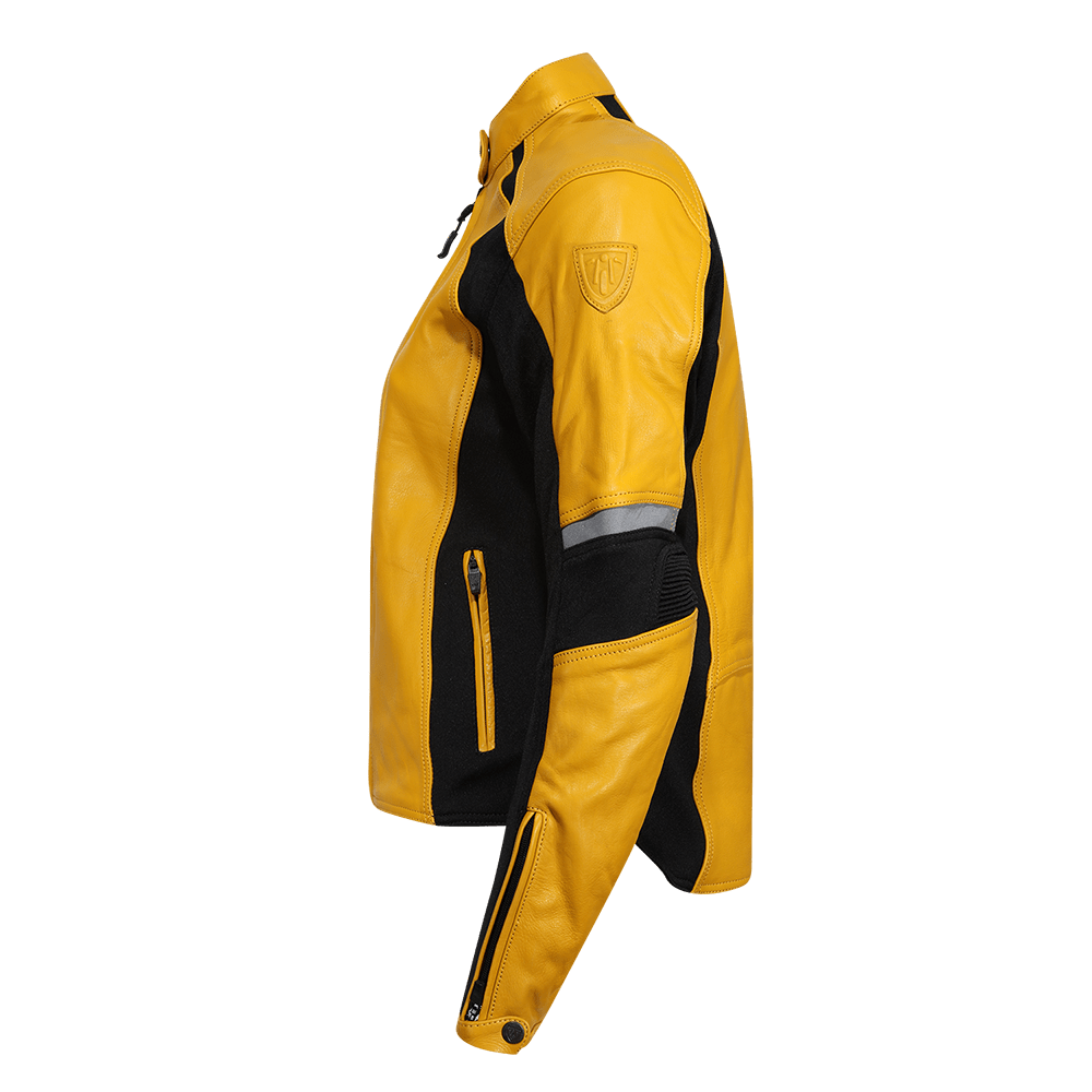 Fiona Yellow Leather Jacket - available at Veloce Club