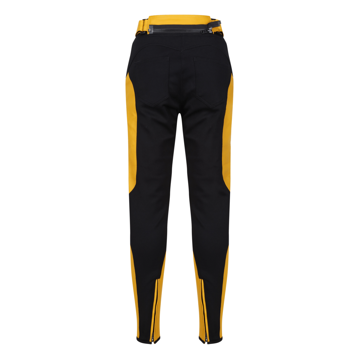 Fiona Yellow Leather Trousers - available at Veloce Club