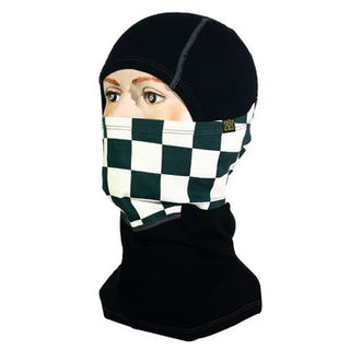 Goldtop Merino Wool Balaclava - Green & White - available at Veloce Club