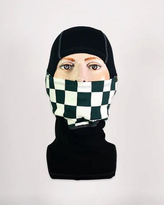 Goldtop Merino Wool Balaclava - Green & White - available at Veloce Club