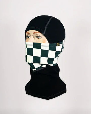 Goldtop Merino Wool Balaclava - Green & White - available at Veloce Club