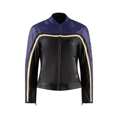 MotoGirl Hayley Purple Leather Jacket available at Veloce Club