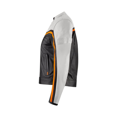 MotoGirl Hayley White Leather Jacket available at Veloce Club
