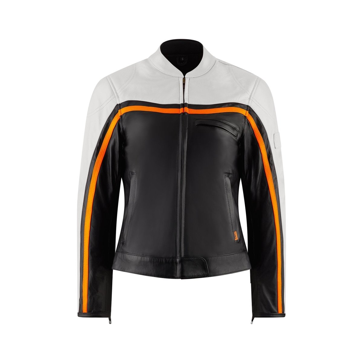 MotoGirl Hayley White Leather Jacket available at Veloce Club