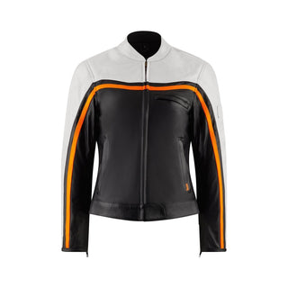 Hayley White Leather Jacket - available at Veloce Club