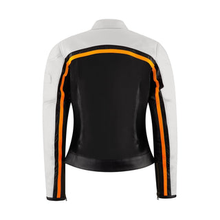 Hayley White Leather Jacket - available at Veloce Club