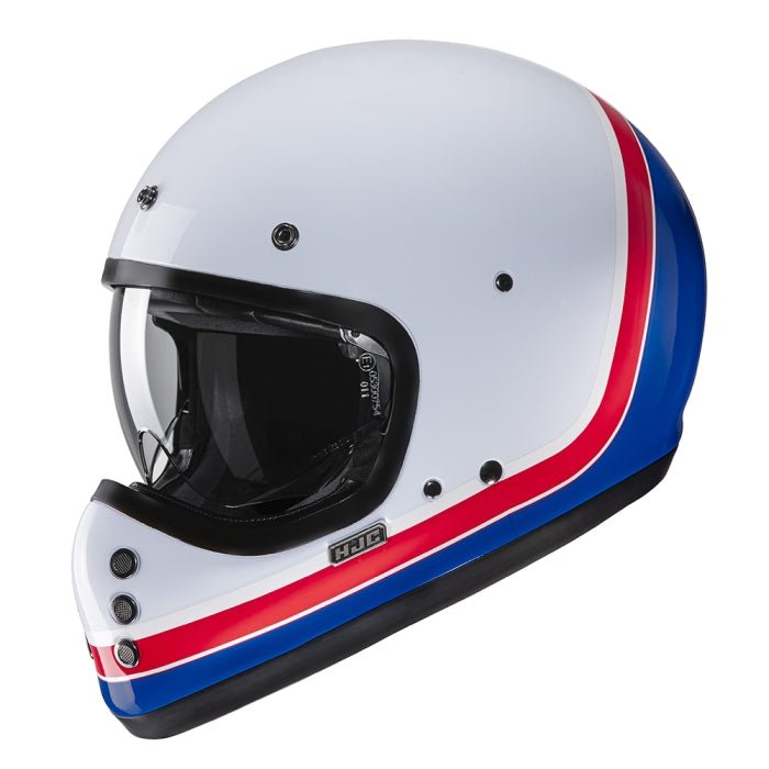 HJC V60 Scoby in White / Red / Blue - available at Veloce Club