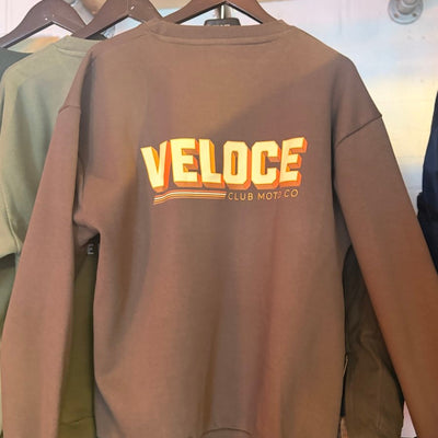 Veloce Club Malibu Motorcycle Sweatshirt in Brown