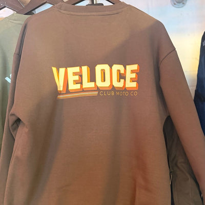 Veloce Club Malibu Motorcycle Sweatshirt in Brown