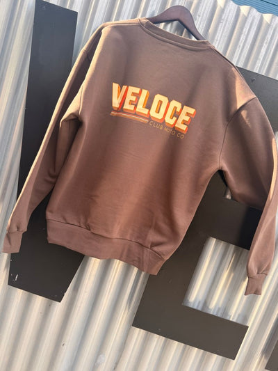 Veloce Club Malibu Motorcycle Sweatshirt in Brown