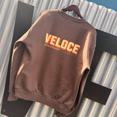 Veloce Club Malibu Motorcycle Sweatshirt in Brown