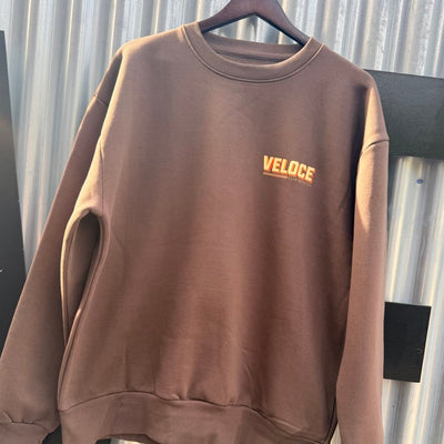 Veloce Club Malibu Motorcycle Sweatshirt in Brown