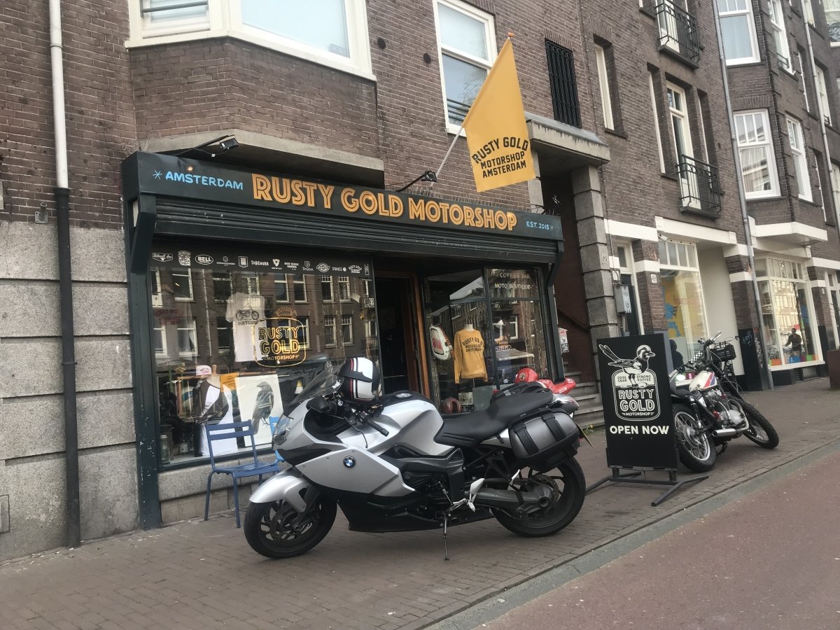 Richard parked outside of Rusty Gold in April 2019