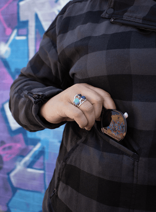 Jessie Flannel Jacket (Grey) - available at Veloce Club