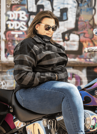 Jessie Flannel Jacket (Grey) - available at Veloce Club