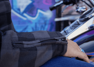 Jessie Flannel Jacket (Grey) - available at Veloce Club