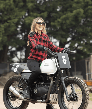 Jessie Flannel Jacket (Red) - available at Veloce Club