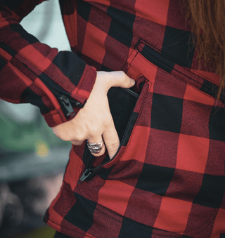 Jessie Flannel Jacket (Red) - available at Veloce Club
