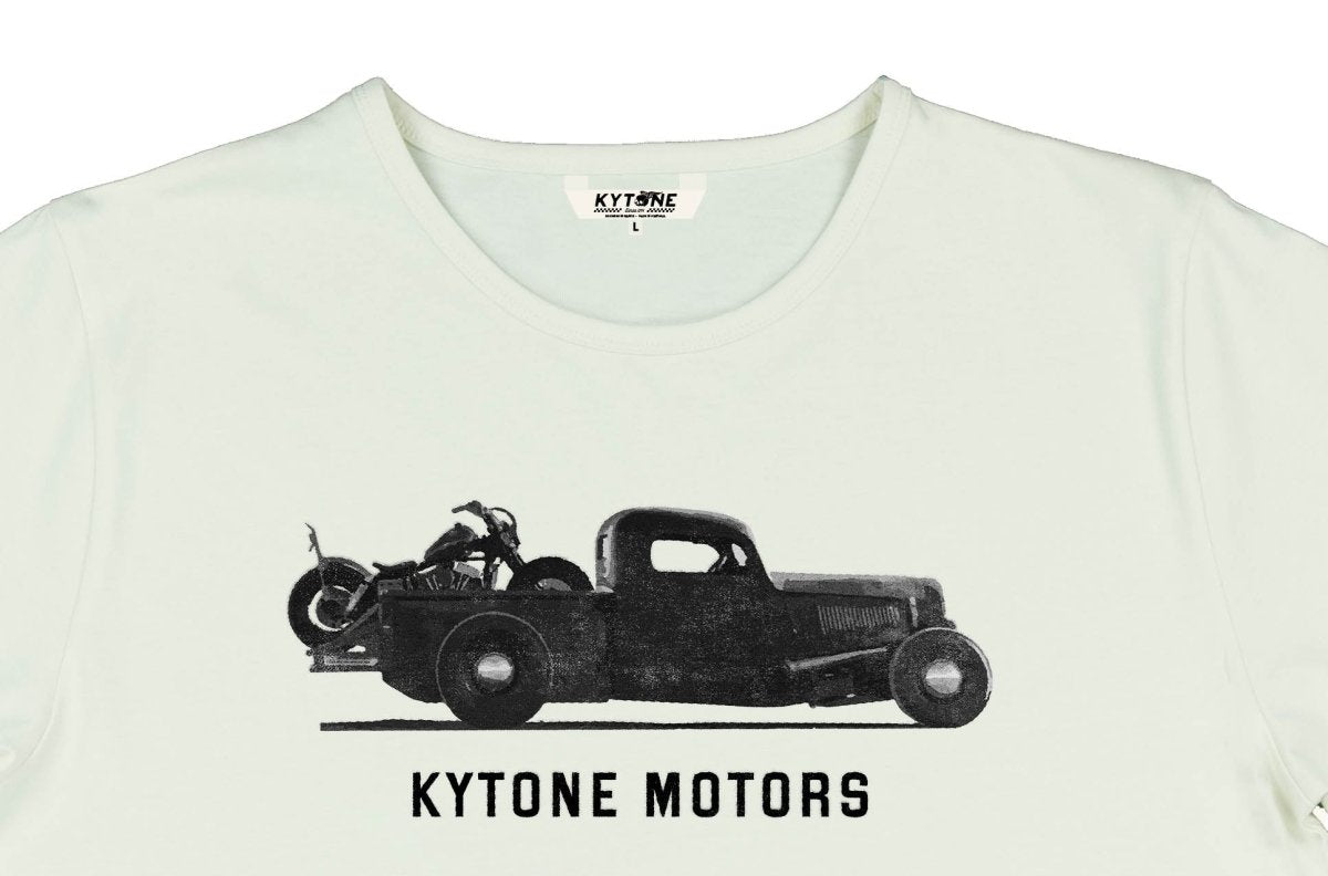 Kytone Hot Rod T-shirt in Cream - available at Veloce Club