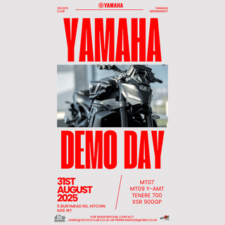 LIND YAMAHA X VELOCE CLUB DEMO DAY - 31st AUGUST - available at Veloce Club