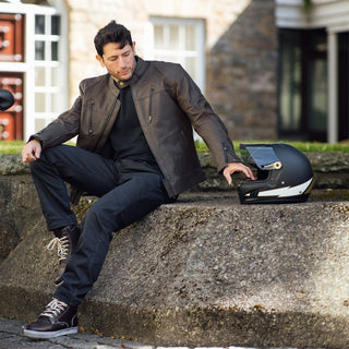 Merlin Revival Vintage Helmet Flash Matt Black - available at Veloce Club