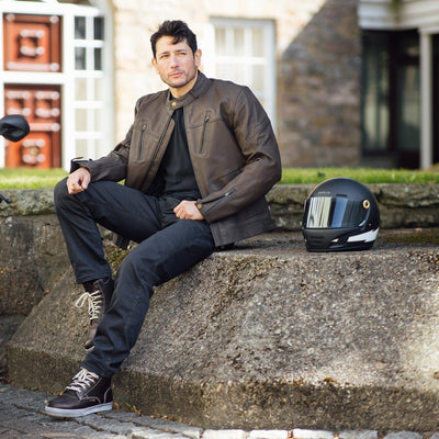 Merlin Revival Vintage Helmet Flash Matt Black - available at Veloce Club