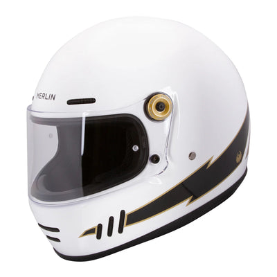 Merlin Revival Vintage Helmet Flash White - available at Veloce Club