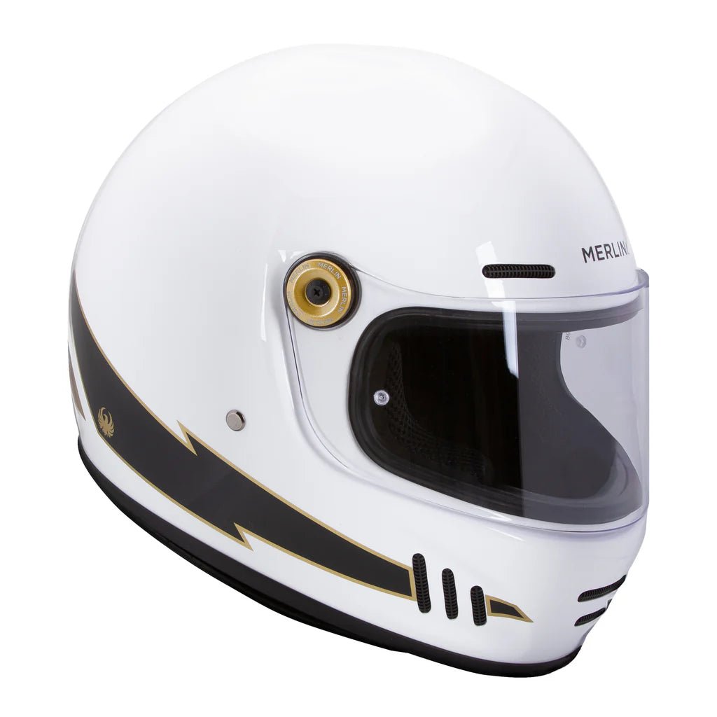 Merlin Revival Vintage Helmet Flash White - available at Veloce Club