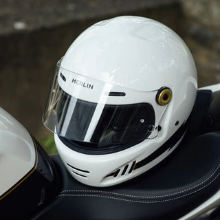 Merlin Revival Vintage Helmet Flash White - available at Veloce Club